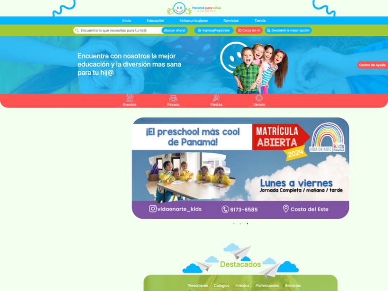 Panama para Niños — Diseño web