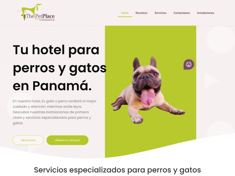 The Pet Place Hotel — Sitio web mascotas